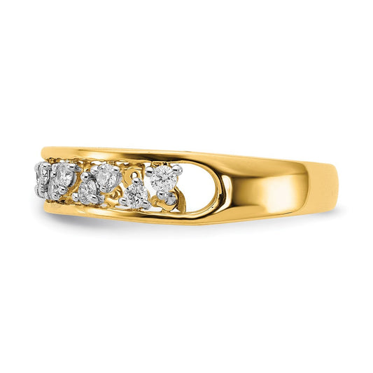 14K Solid Gold Polished 1/3 ct Diamond Band