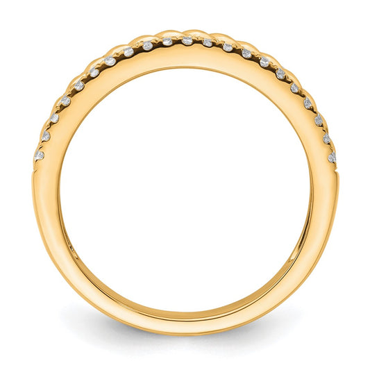 Polished 1/3 carat Diamond 3-Row Fashion Ring - WBC