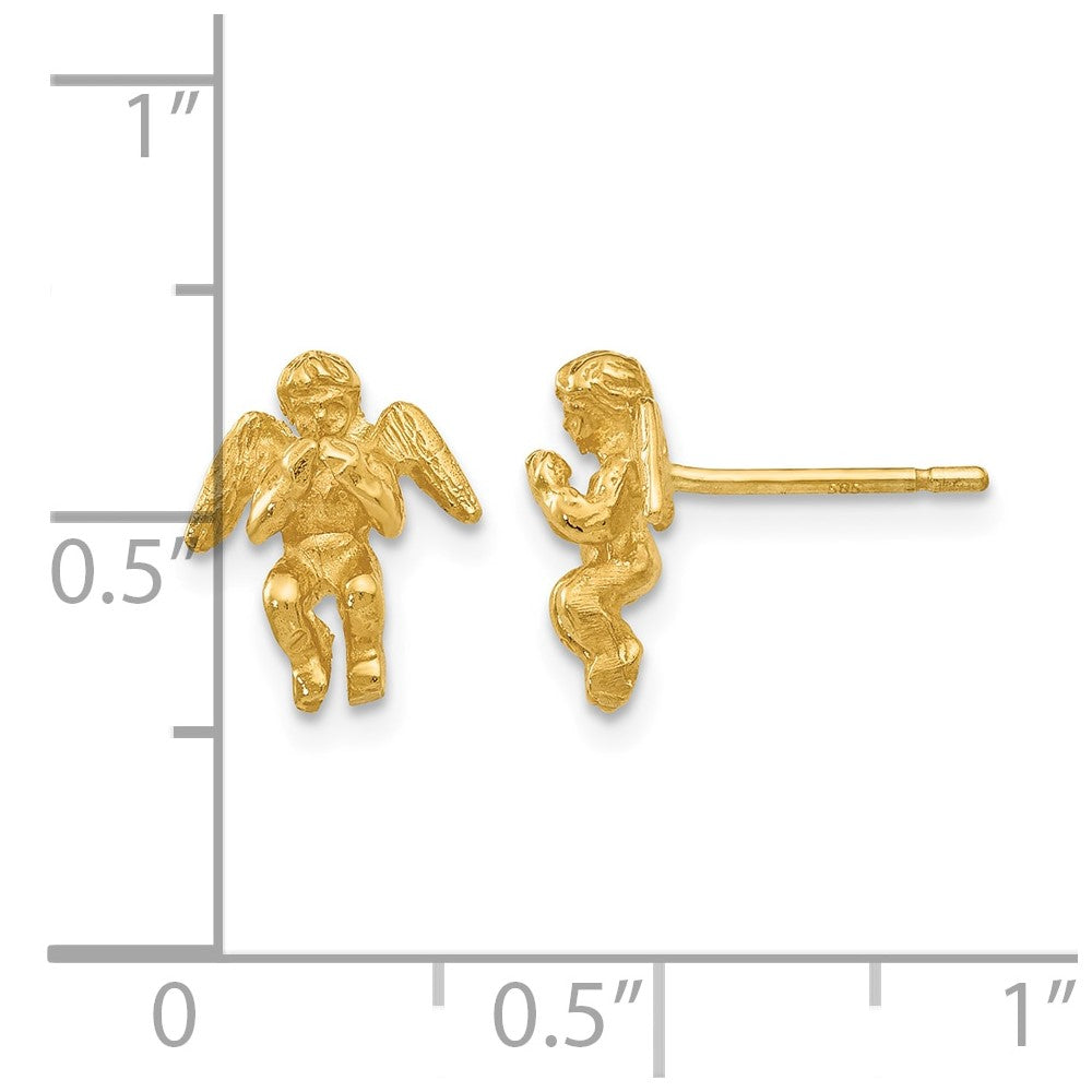 Polished Diamond-Cut Angel Post Earrings - WBC