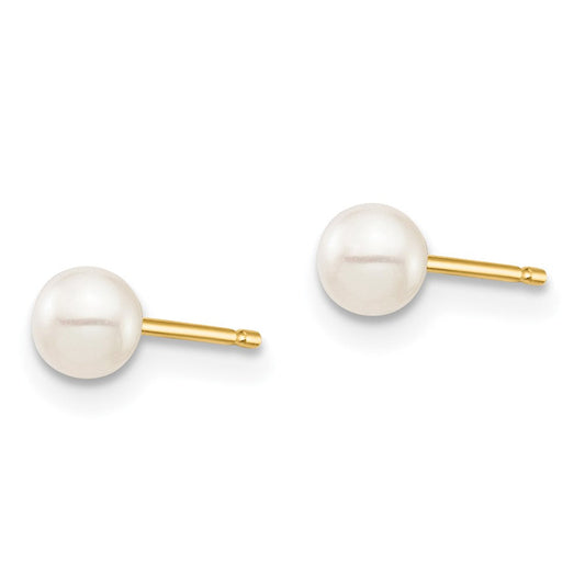 Madi K Children's 14K Gold 3mm Round Freshwater Cultured Pearl Stud Earrings with Silicone Backs