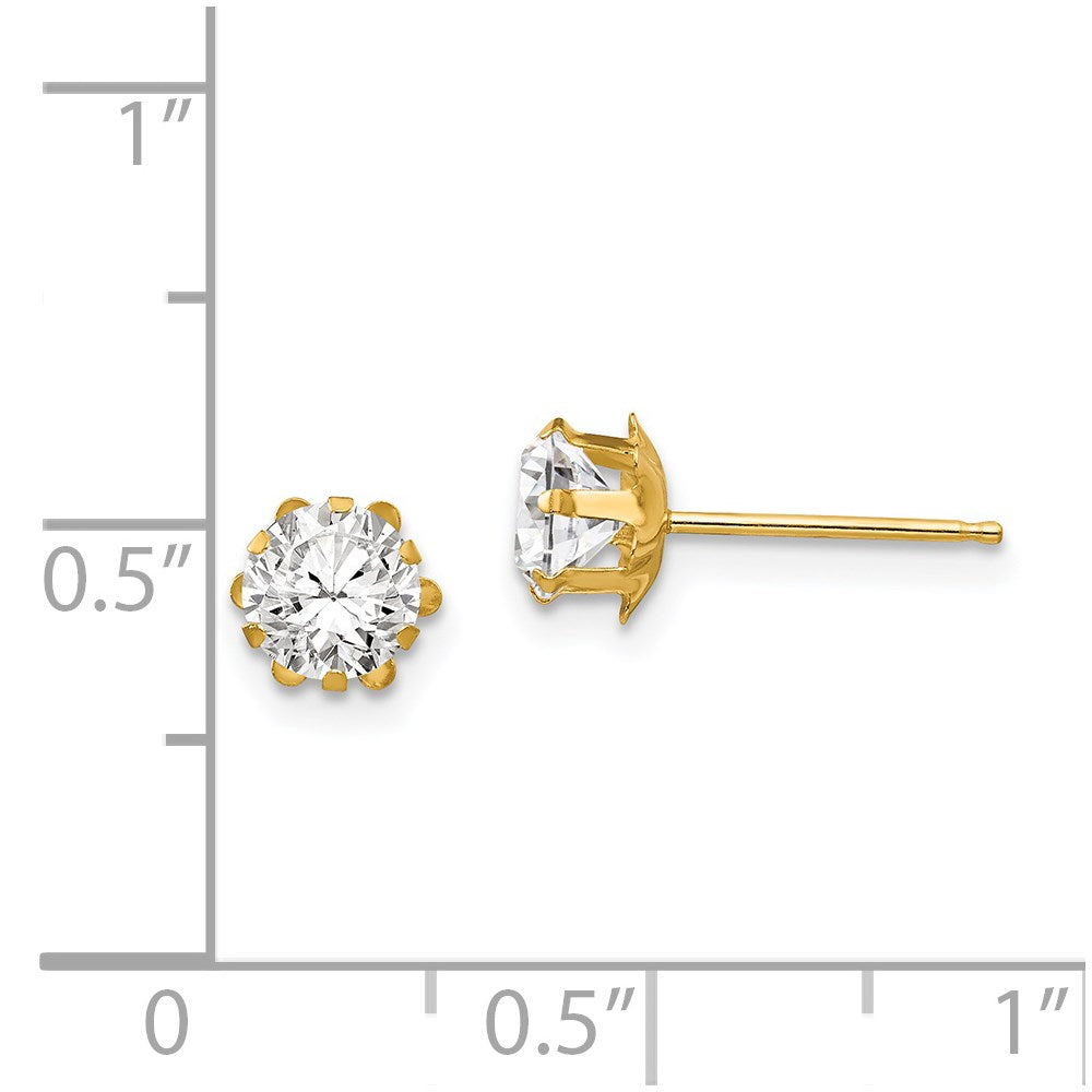 Madi K Round CZ April Birthstone Post Earrings - WBC