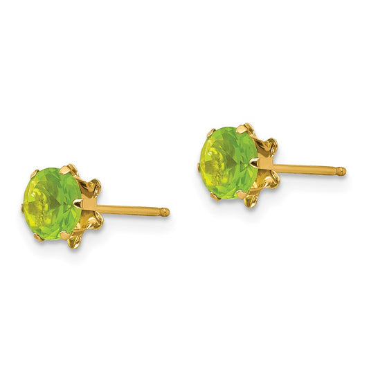 Madi K Round CZ August Birthstone Post Earrings - WBC