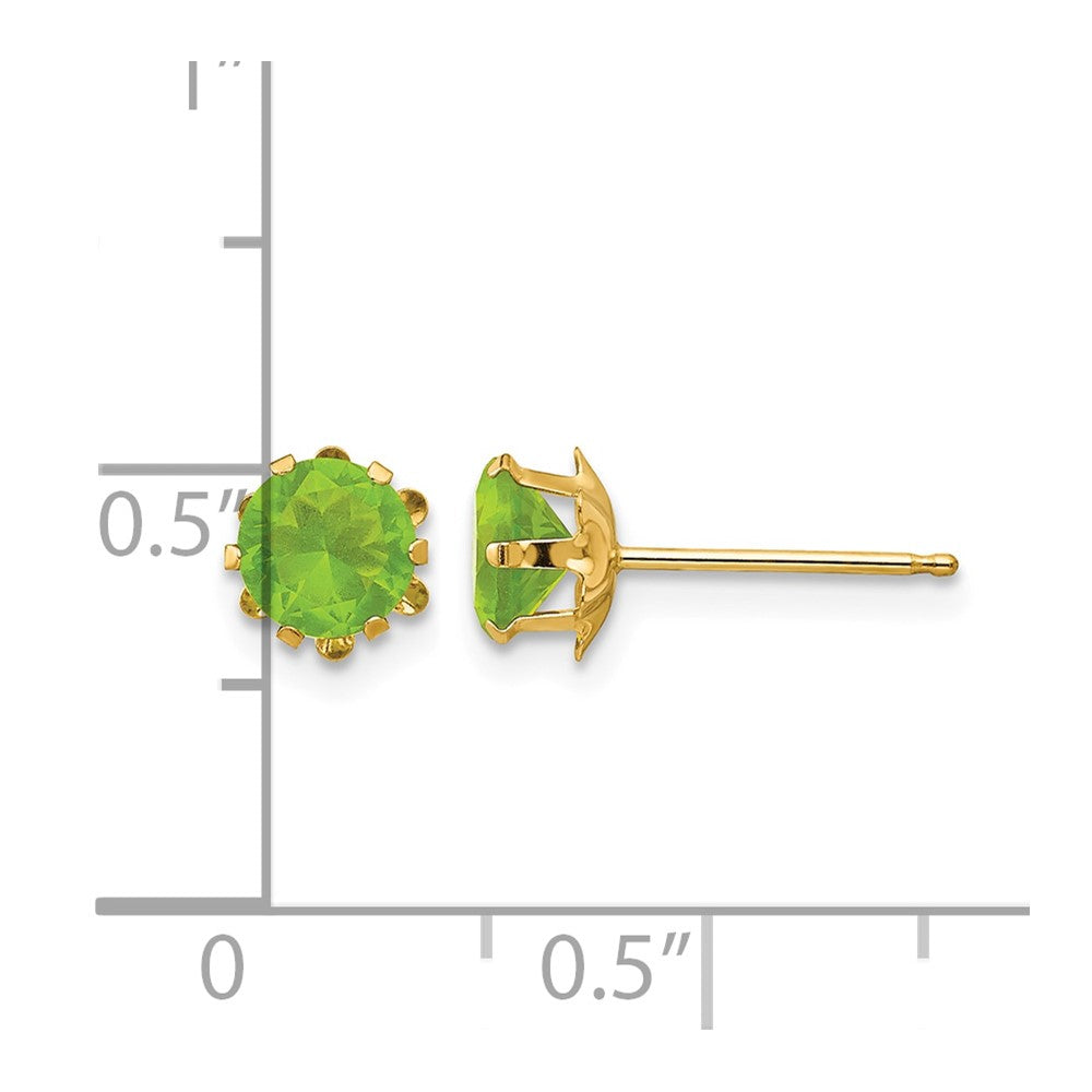 Madi K Round CZ August Birthstone Post Earrings - WBC