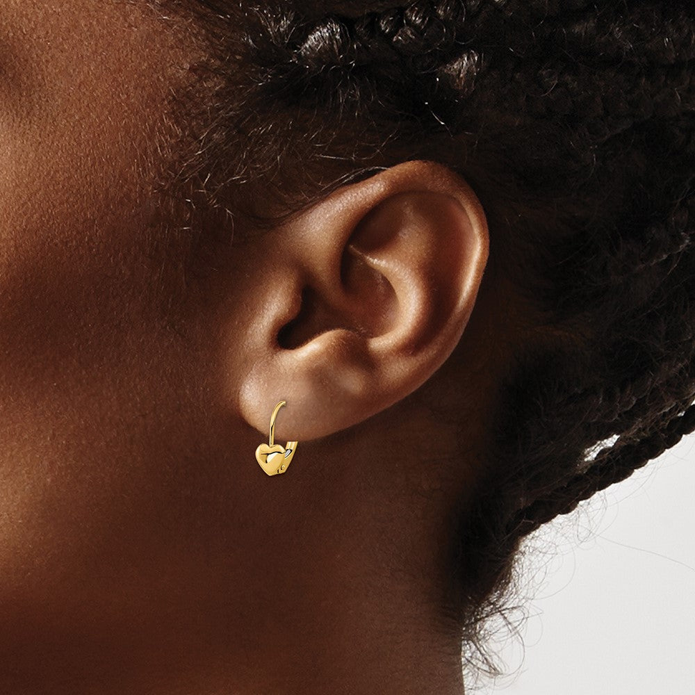 Madi K Heart Childrens Leverback Earrings - WBC