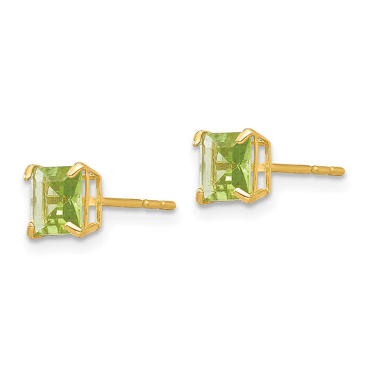 Madi K Square Peridot Post Earrings - WBC