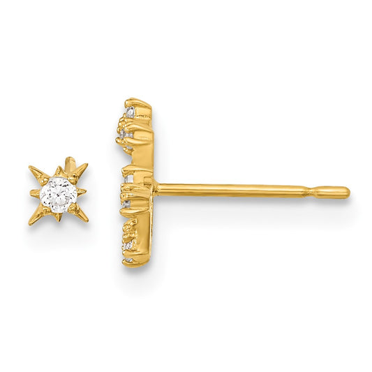 Madi K CZ 1 Stud Star and 1 Little Dipper Post Earrings - WBC