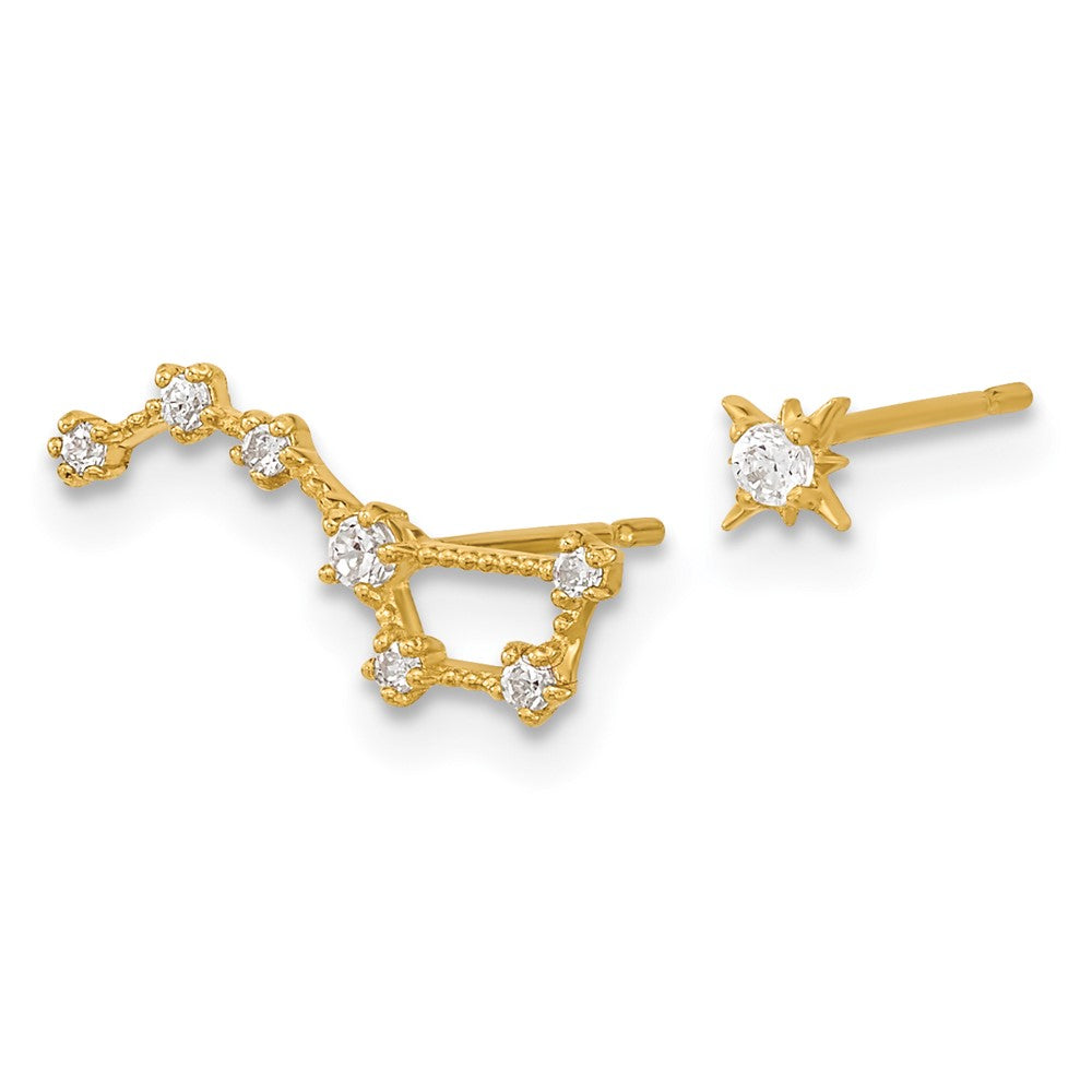 Madi K CZ 1 Stud Star and 1 Little Dipper Post Earrings - WBC