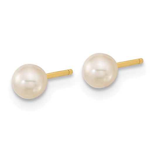 Madi K 14K Gold Ball / 3mm Round Freshwater Cultured Pearl 3-Pair Post Earring Set