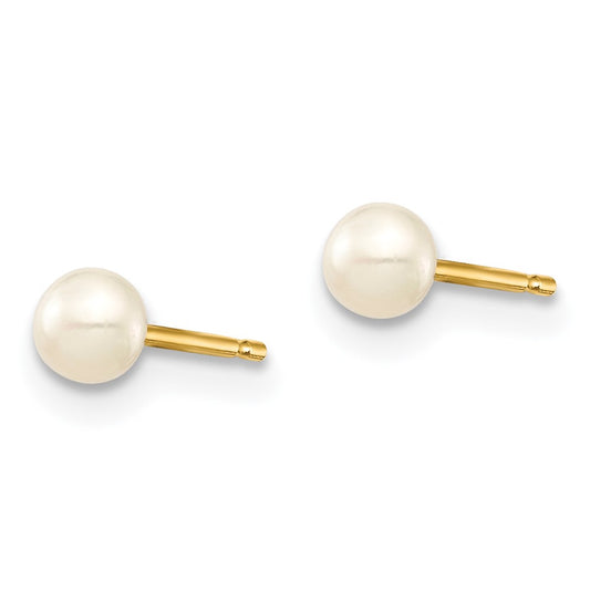 Madi K 3- Button Freshwater Cultured Pearl Stud Post Earrings with Silicone Backs - WBC