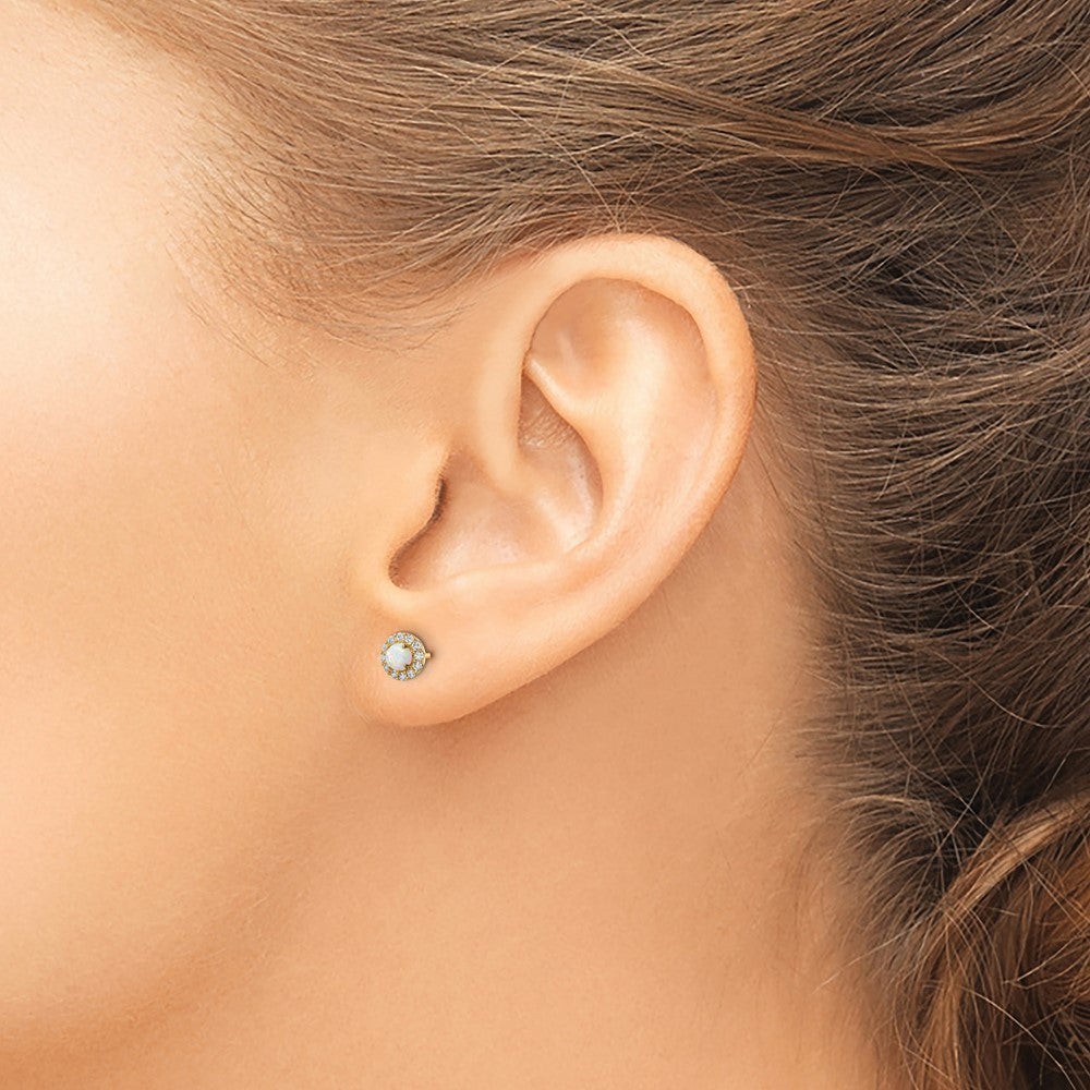 Madi K CZ And Lab Created Opal Post Earrings - WBC