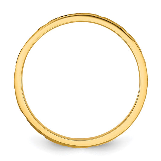 Madi K Diamond-cut Zig-Zag Design Flat Band Baby / Children's Ring - WBC