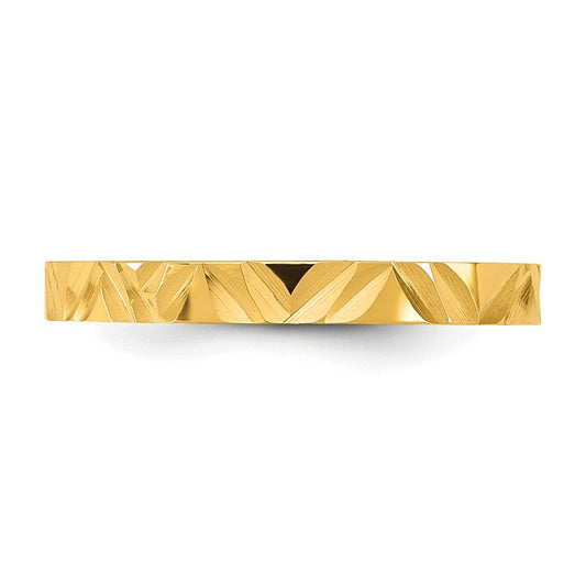 Madi K Children's 14K Gold Diamond-cut Zig-Zag Design Flat Band Baby / Ring