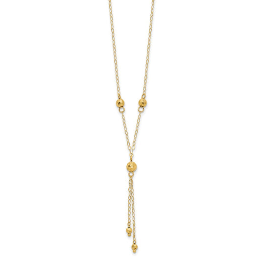 Diamond-cut Bead Lariat Necklace Plus Extension - WBC