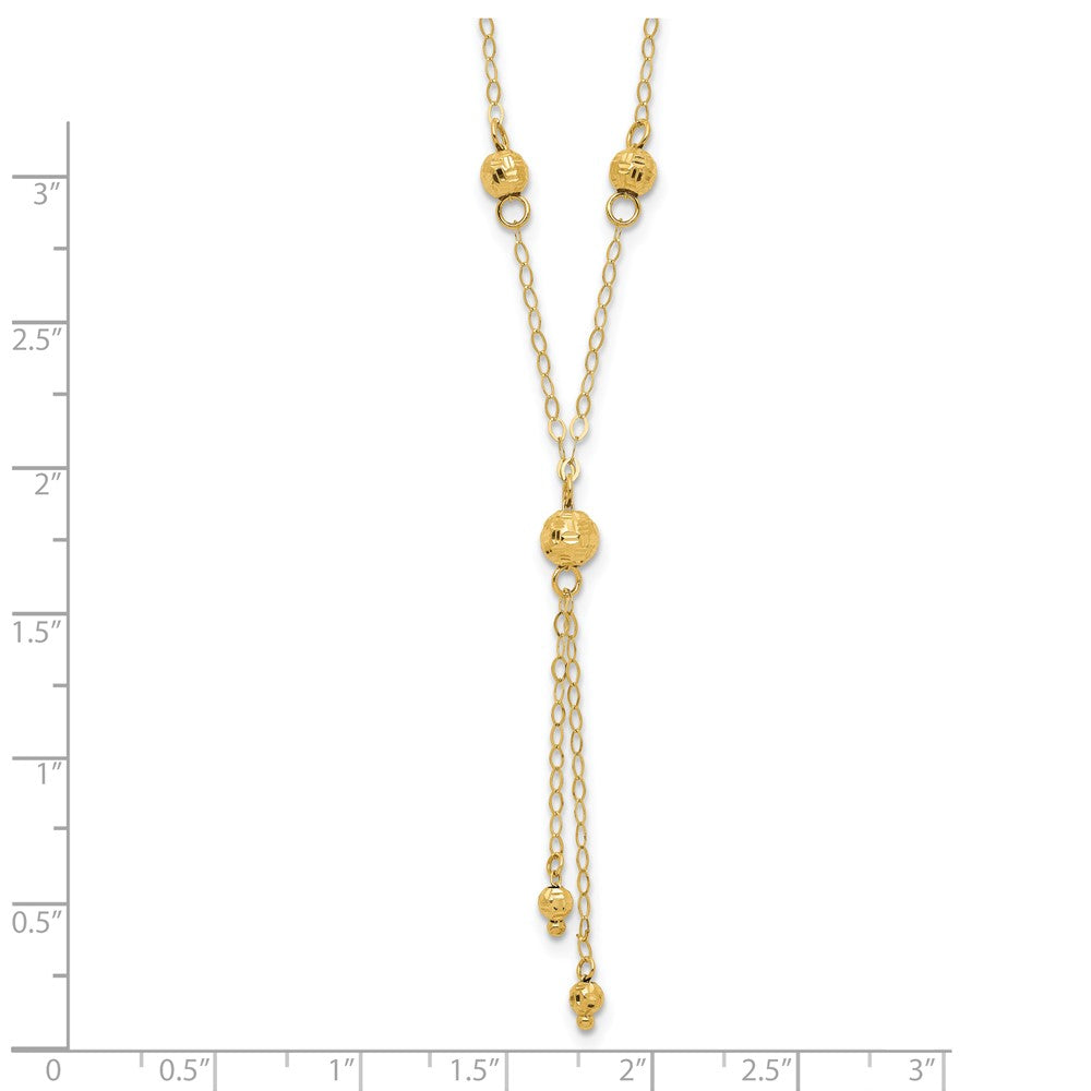 Diamond-cut Bead Lariat Necklace Plus Extension - WBC