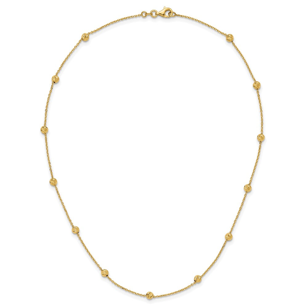 Diamond-cut Beads Station Necklace - WBC