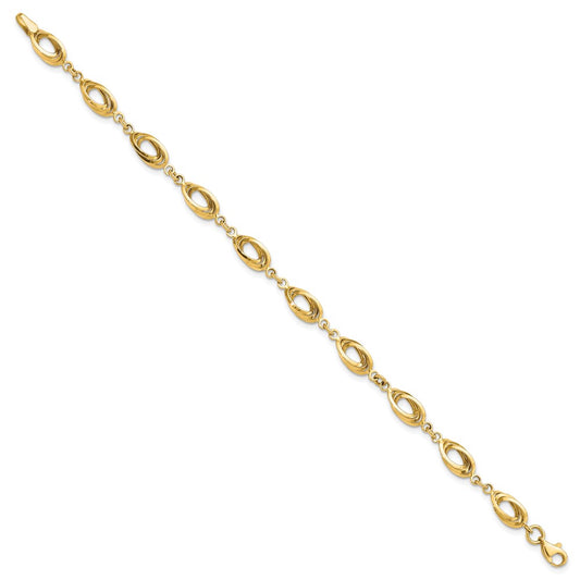 Polished Fancy Oval Link Bracelet - WBC