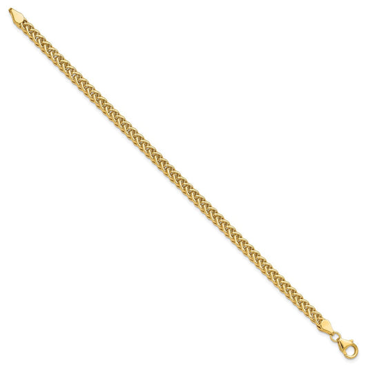 14K Gold Polished Fancy Braided Link Bracelet, 4.3mm, Fancy Lobster Clasp