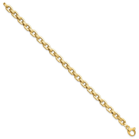 Polished and Textured Fancy Link Bracelet - WBC