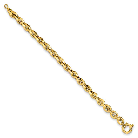 Polished Fancy Knife-edge Rolo Link Bracelet - WBC
