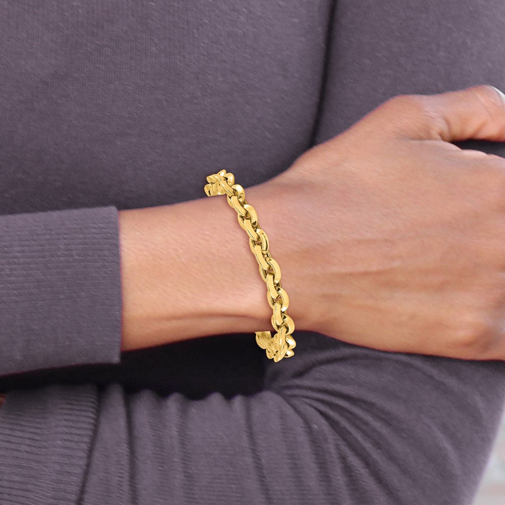 Polished Fancy Knife-edge Rolo Link Bracelet - WBC