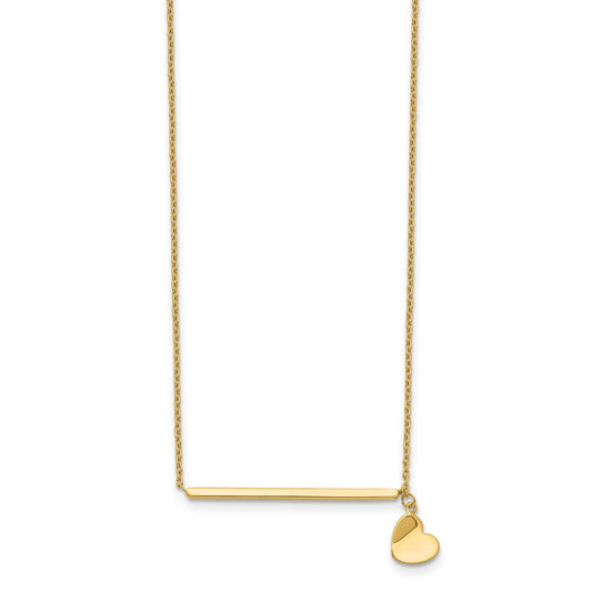 Polished Heart w/ 2in ext. Necklace - WBC