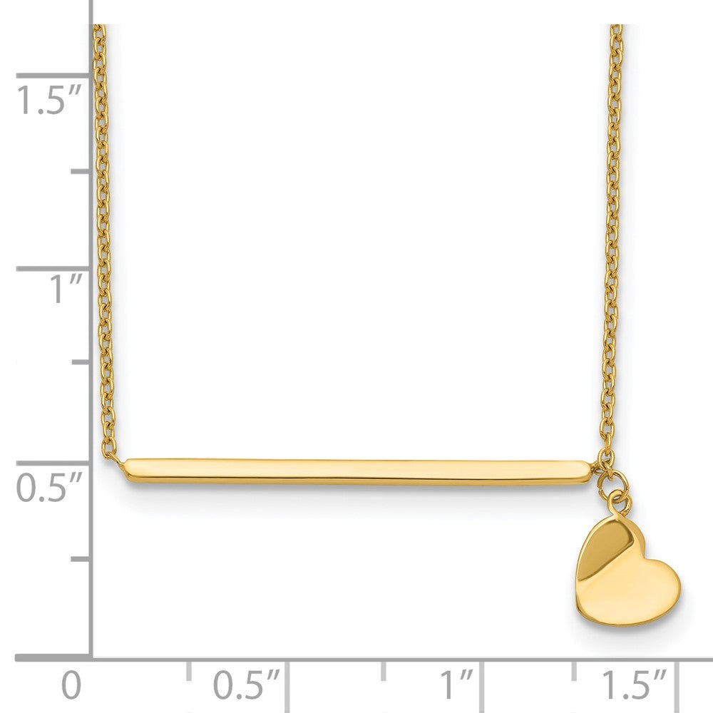 Polished Heart w/ 2in ext. Necklace - WBC