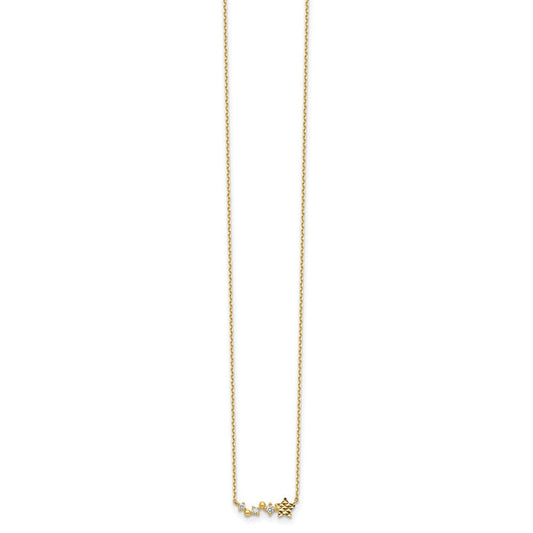 14K Gold Orion Diamond-Cut Star with 2IN Ext Necklace