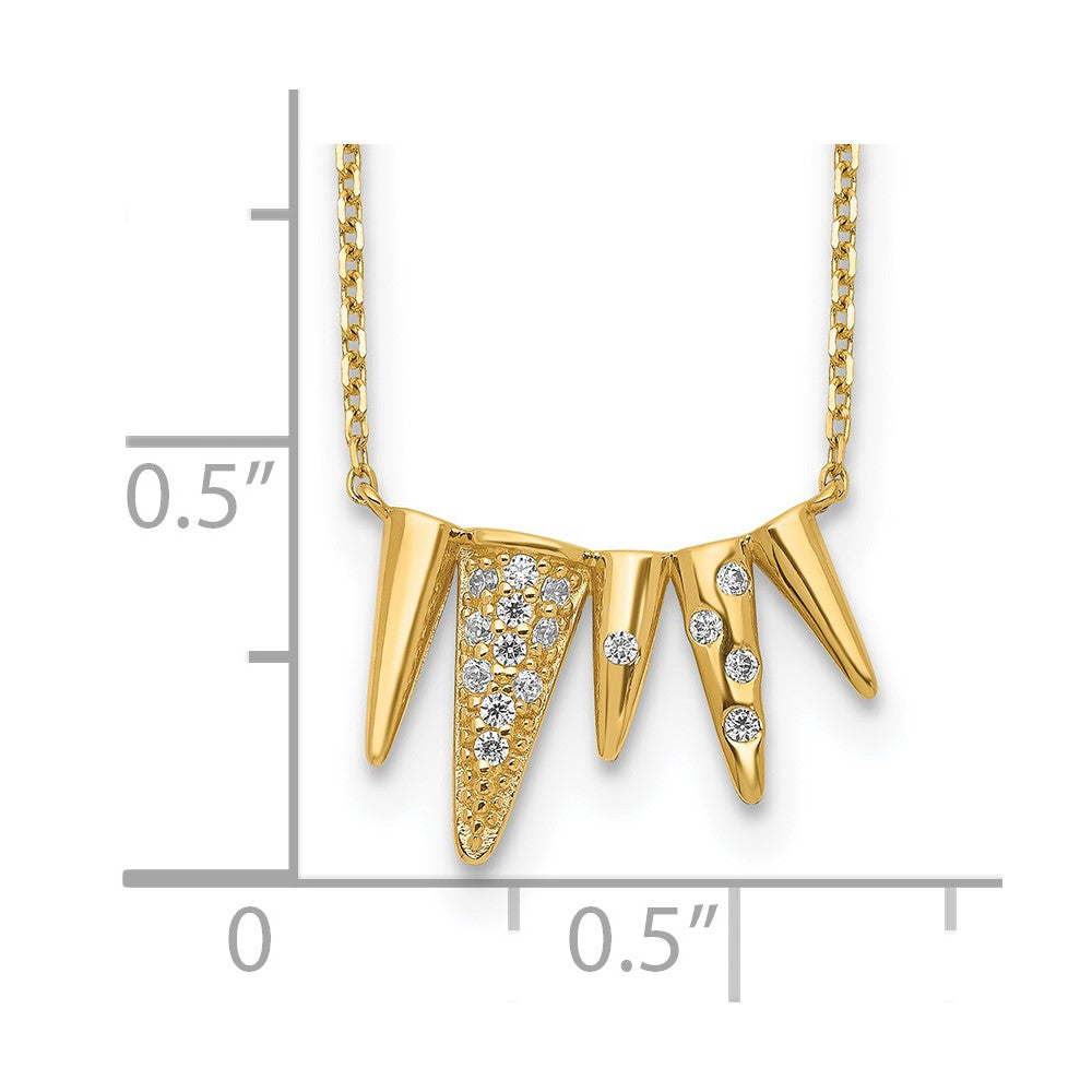 Decorated Triangles CZ with 2IN EXT Necklace - WBC