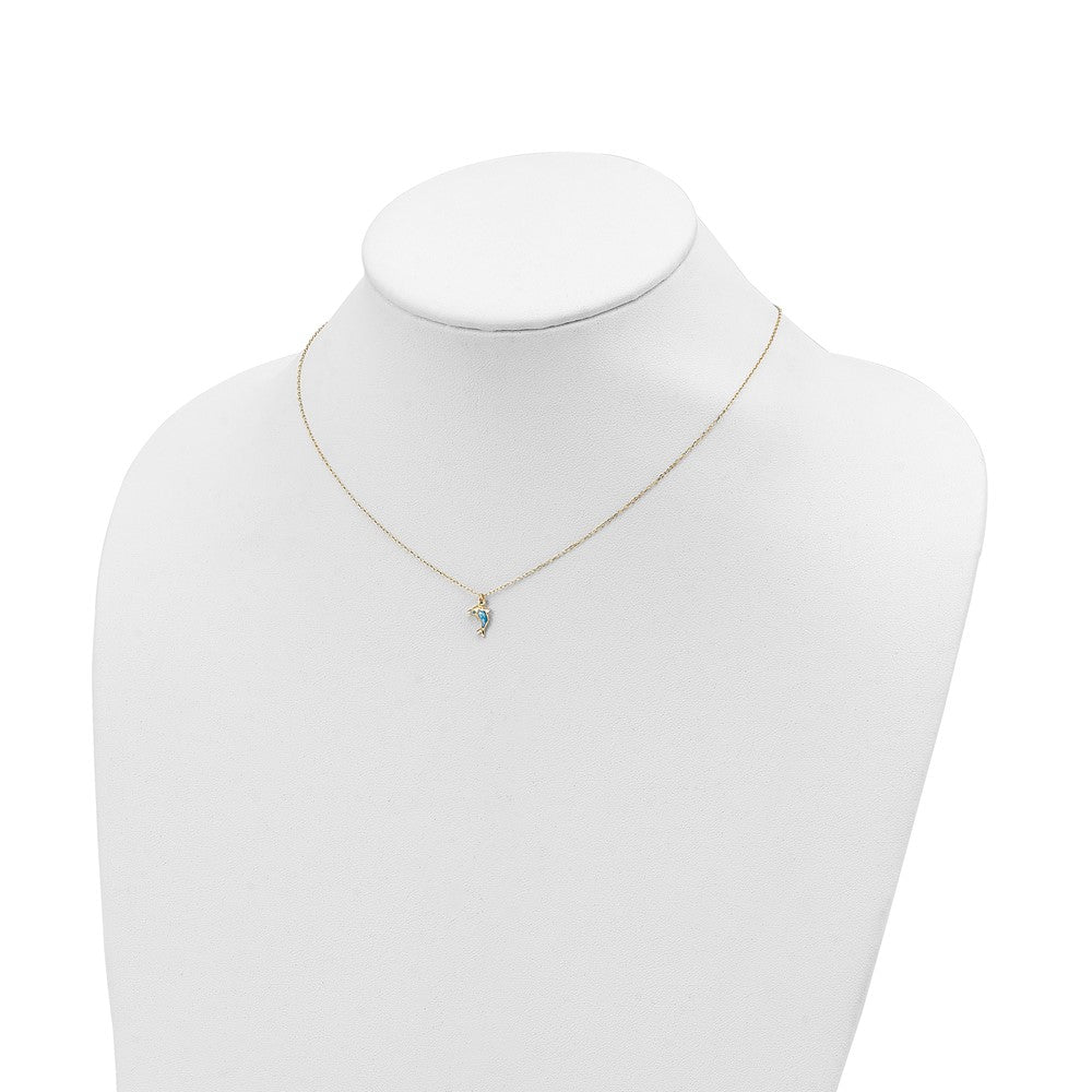 Polished Enameled Dolphin 16.5in Necklace - WBC
