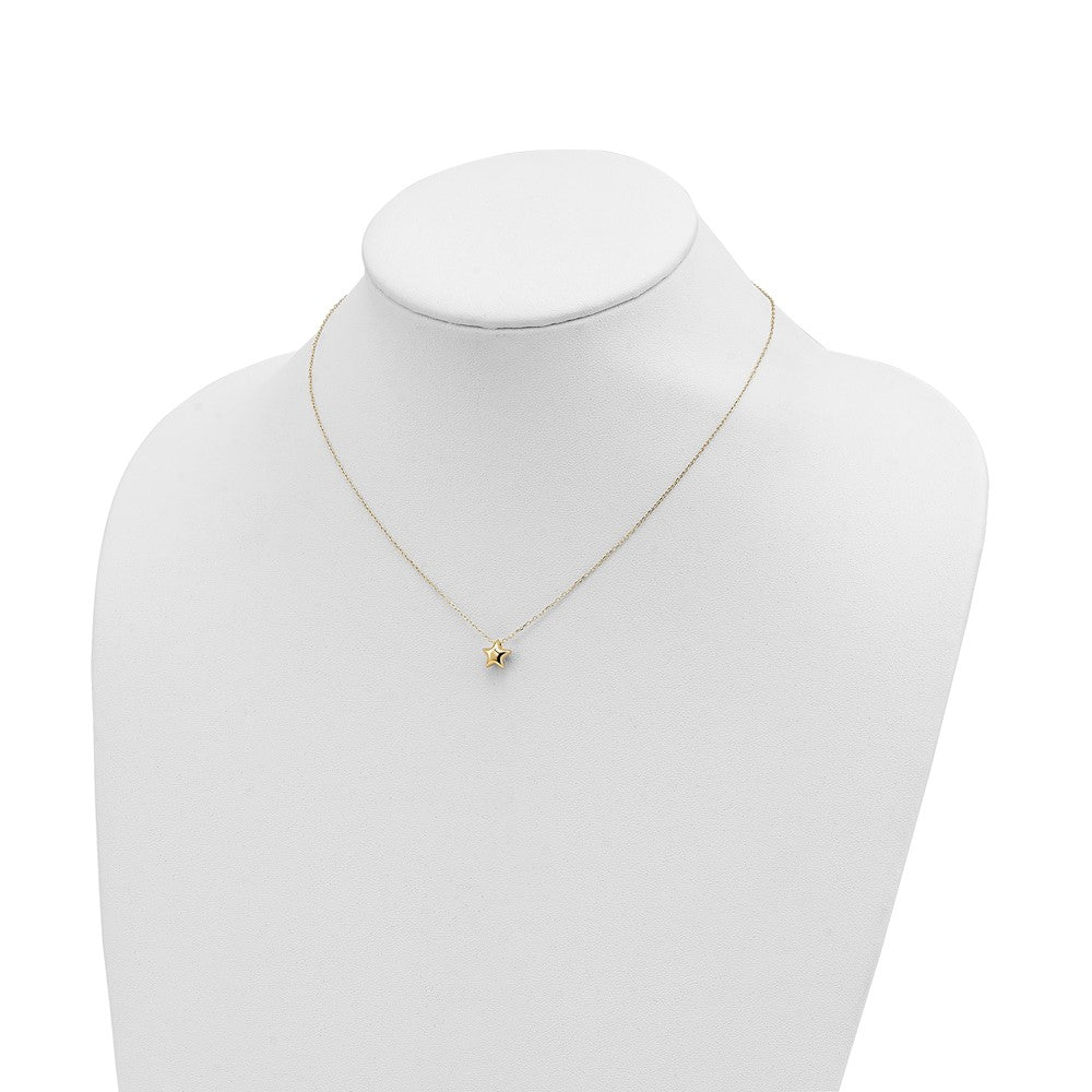 Polished Puffed Star Pendant Necklace - WBC