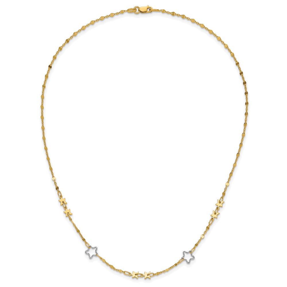 Two-tone Polished Star Necklace - WBC