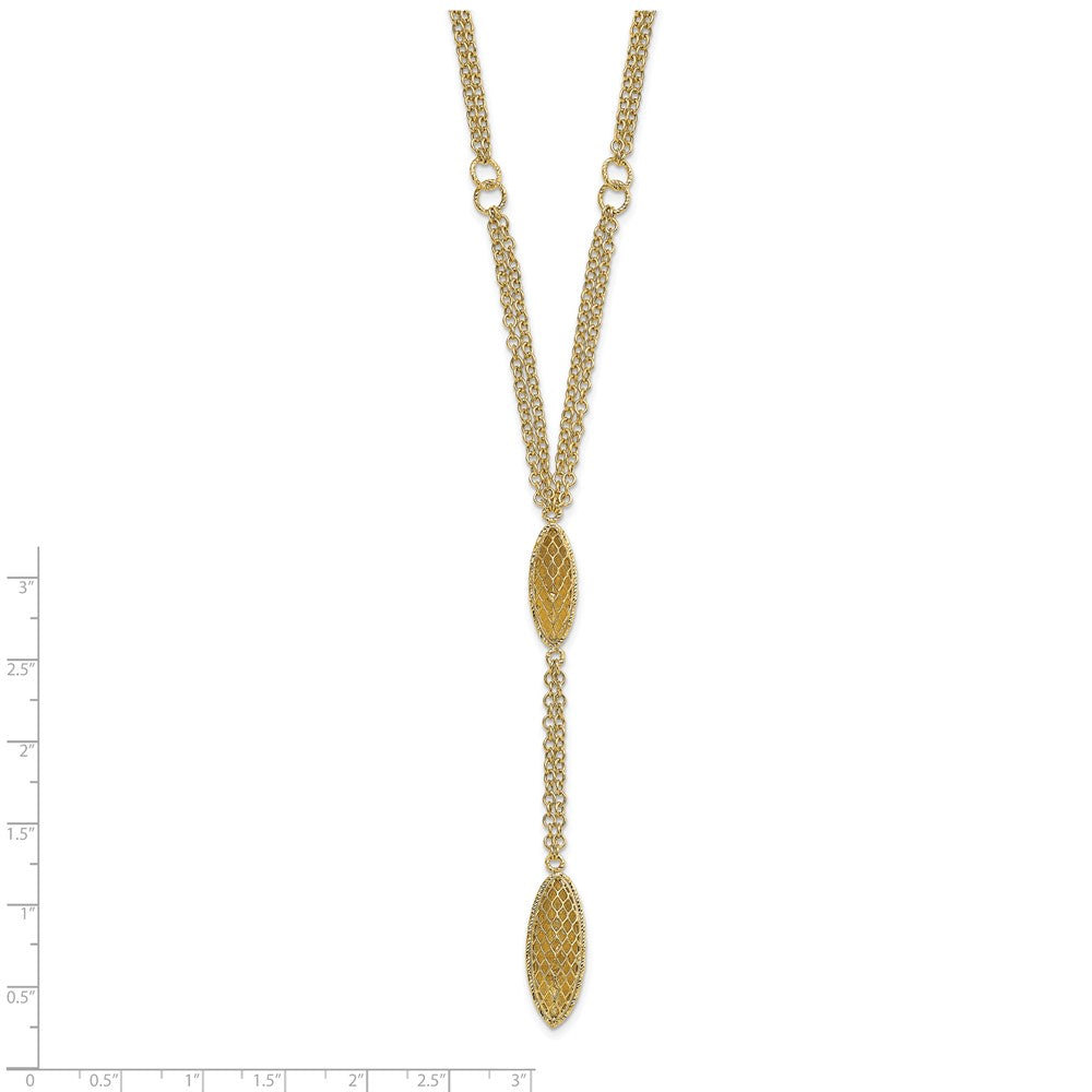Fancy Y Diamond-cut Drop w/1in ext. Necklace - WBC