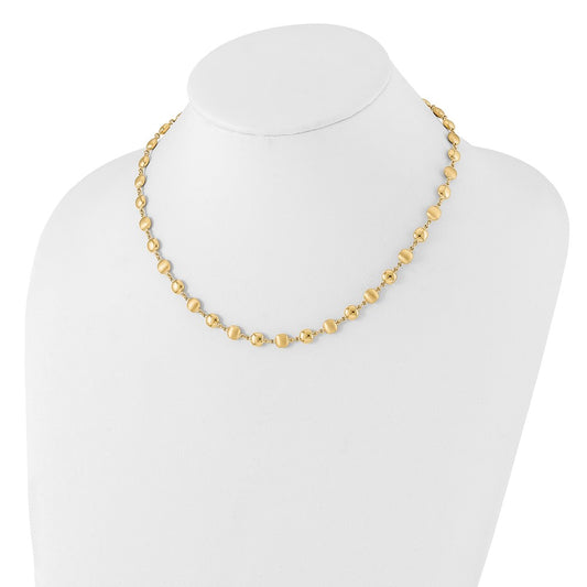 Polished and Satin Puffed Circles Necklace - WBC