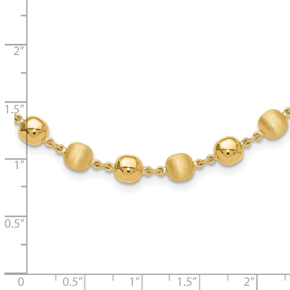 Polished and Satin Puffed Circles Necklace - WBC