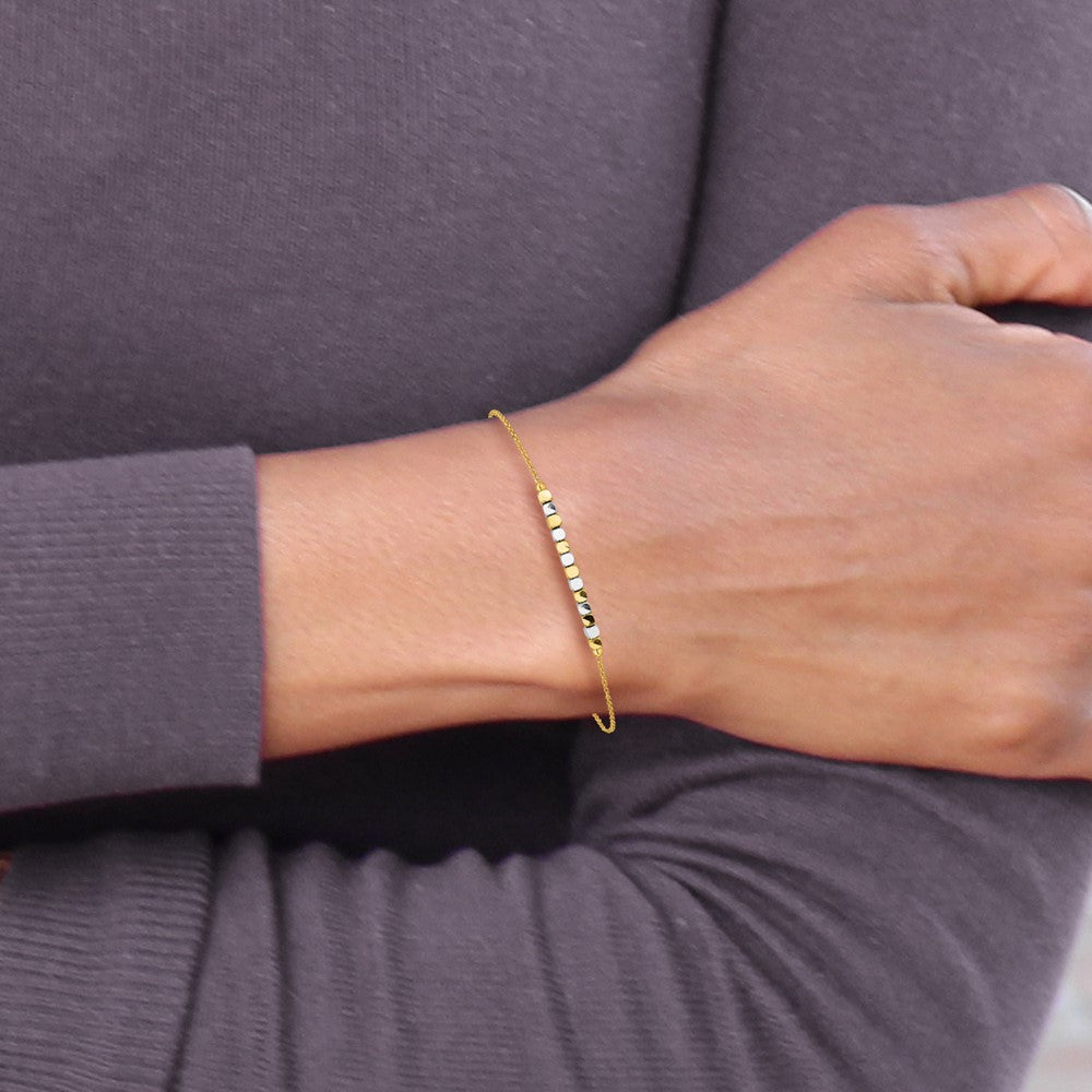 Two-tone Square Beaded Bracelet - WBC