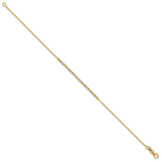 Two-tone Diamond-cut Beaded Bracelet - WBC