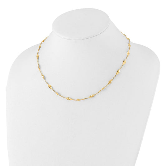 Swirl 14K Gold Polished Fancy Twisted Links Necklace