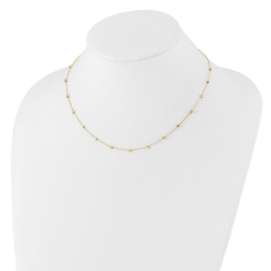Polished Cube Bead Station Necklace - WBC