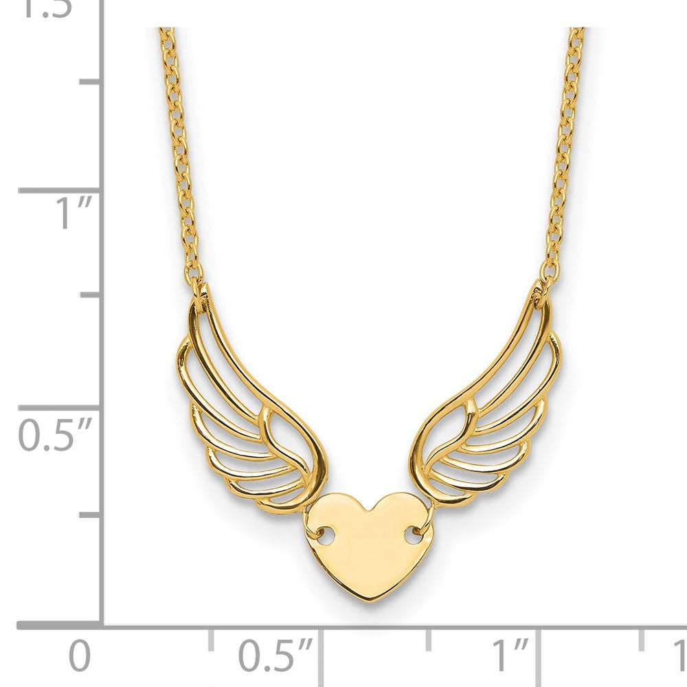Polished Wings and Heart Necklace - WBC