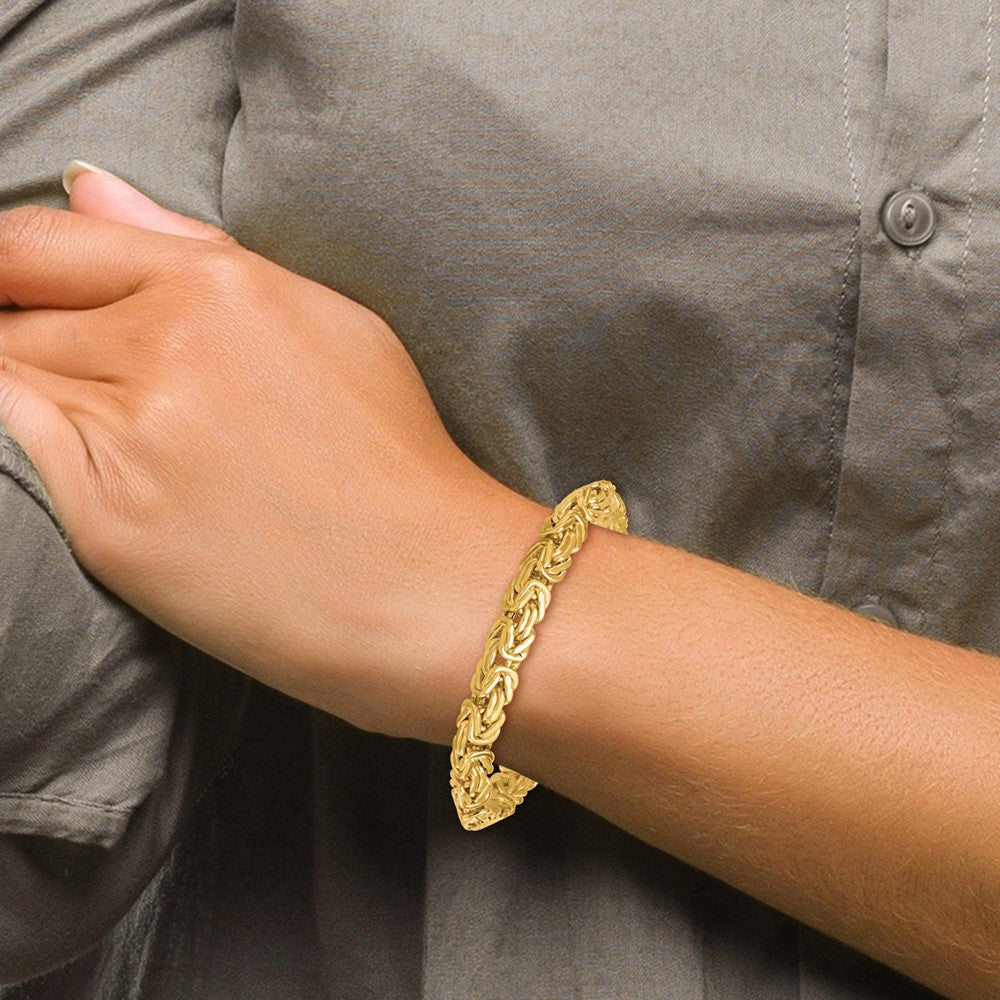 Polished Knife Edge Byzantine Link Bracelet - WBC