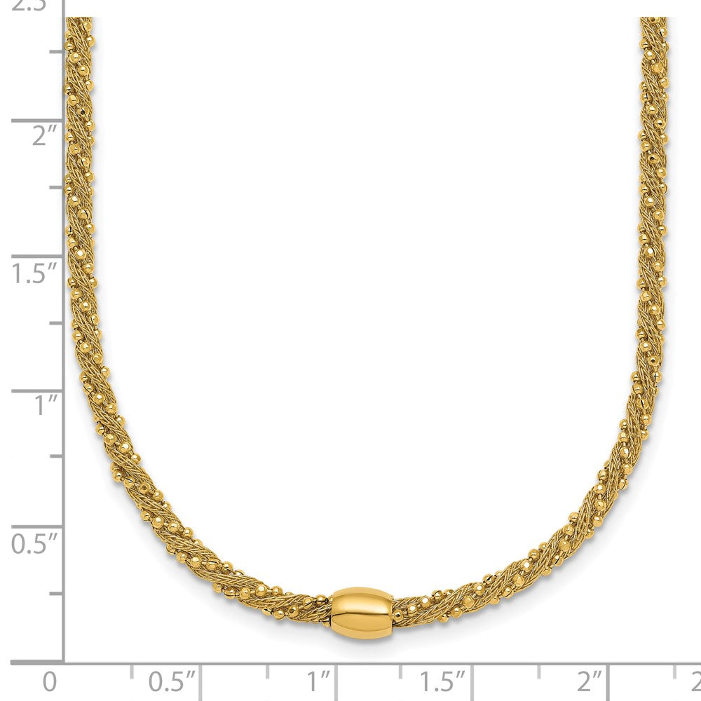Polished and Textured Twisted with Bead Necklace - WBC
