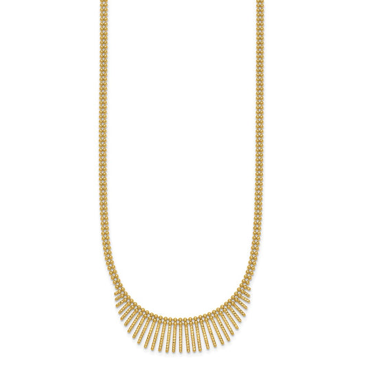 Polished and Textured Double Strand Multi Dangle Necklace - WBC