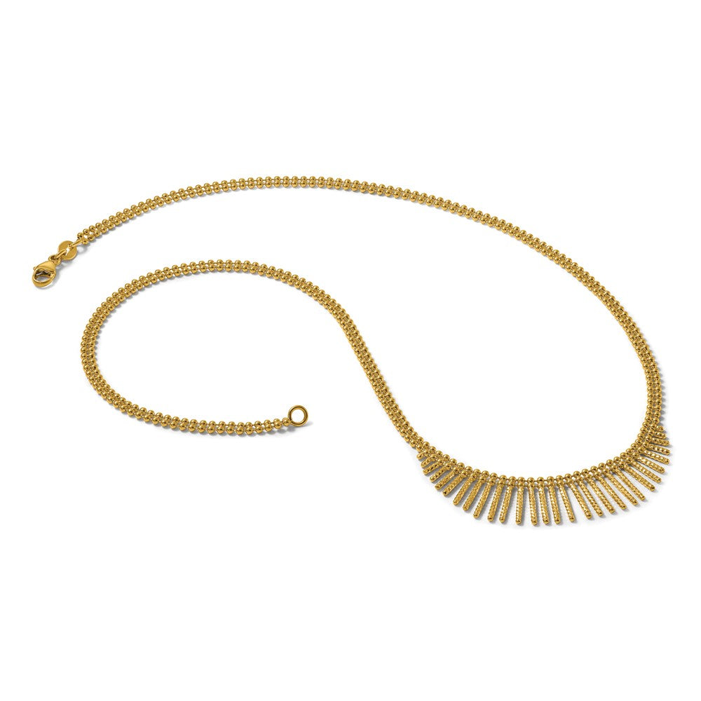 Polished and Textured Double Strand Multi Dangle Necklace - WBC