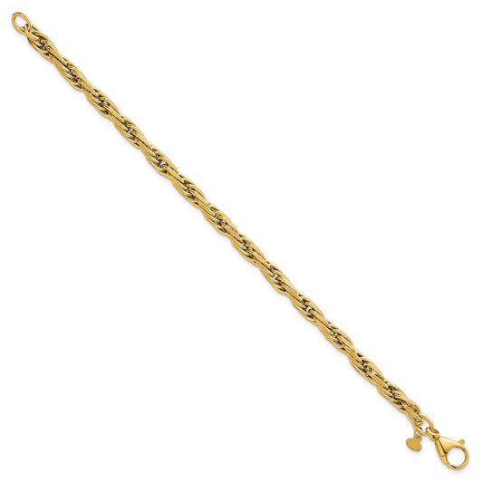 Polished And Textured Flat Rope Chain Bracelet - WBC