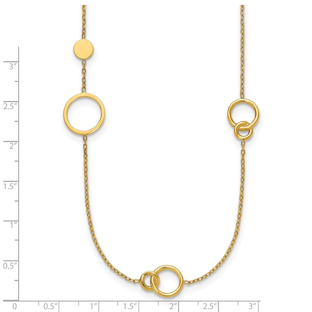 Polished Circle and Chain Pattern Necklace - WBC