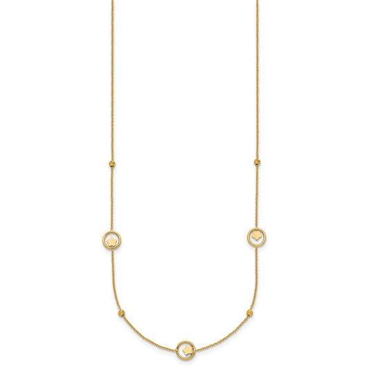 Polished Stars in Circle with Diamond-cut Beads 7-Station Necklace - WBC