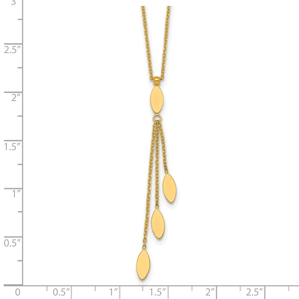 Polished Oval 3-Dangles Necklace Plus Extender - WBC
