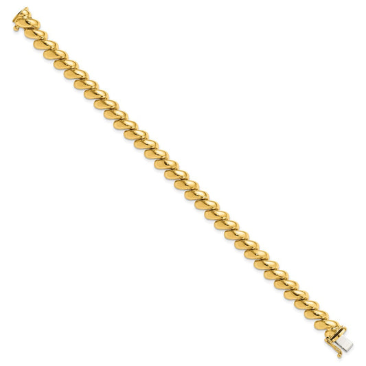 14K Gold Polished San Marco Bracelet, 8mm
