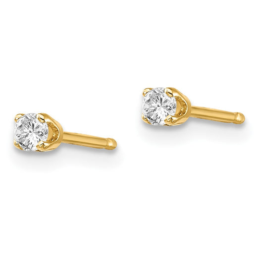 14ky .10ct. I2 K-L Diamond Stud Push-on Post Earrings - WBC