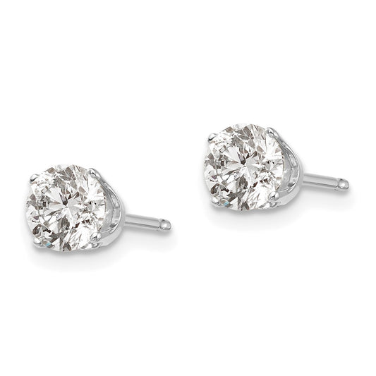 14kw 1.00ct. I2 K-L Diamond Stud Push-on Post Earrings - WBC